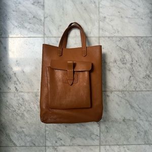 French Connection Veg Tan Leather Shopper Tote